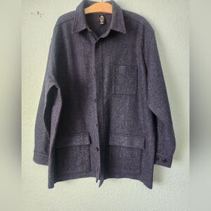 Men's Dark Gray Wool Shirt Jacket